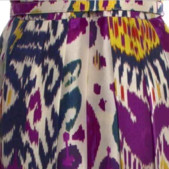 Ralph Lauren Resort 2022 Collection Freida Ikat Print Silk A-Line Midi Day Dress - Picture 4 of 15